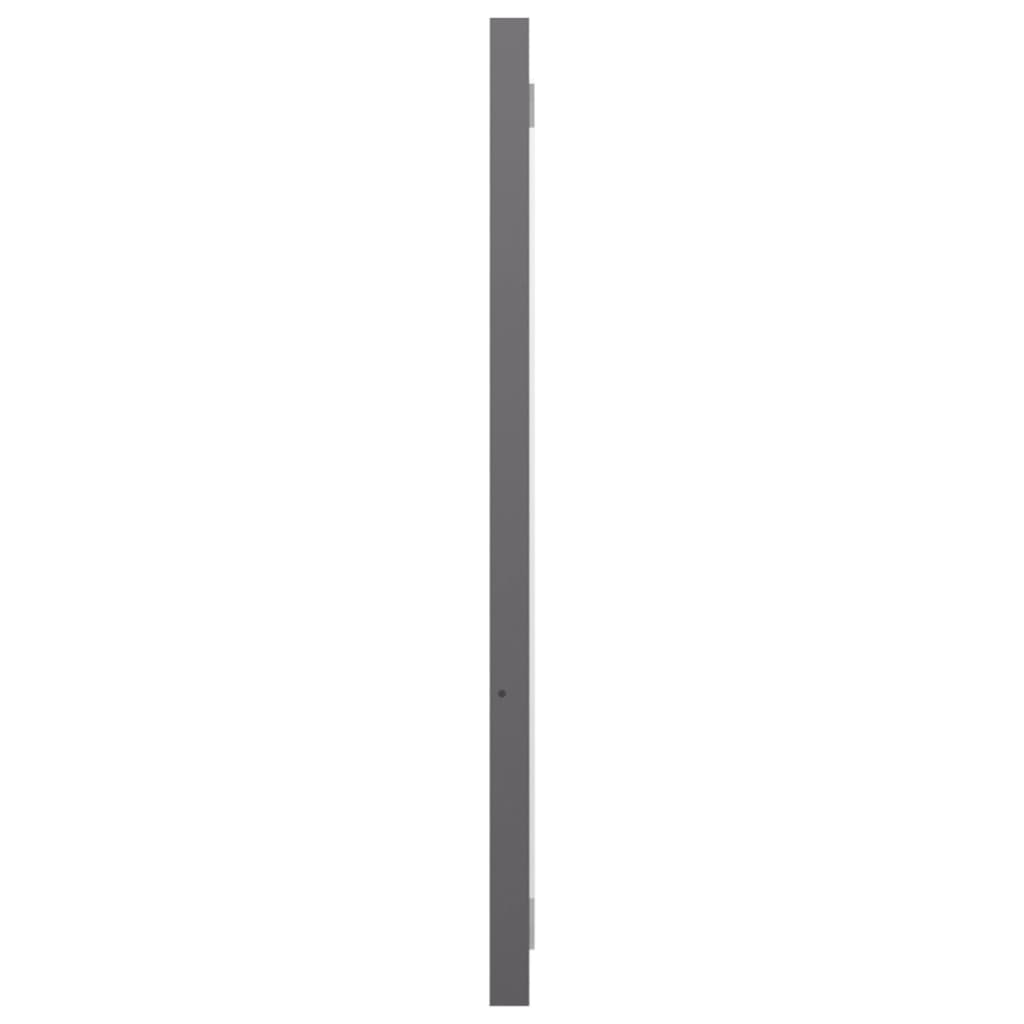 Specchio da Bagno Grigio Lucido 80x1,5x37 cm Legno Multistrato