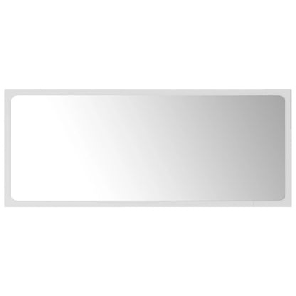 Specchio da Bagno Bianco 90x1,5x37 cm in Legno Multistrato