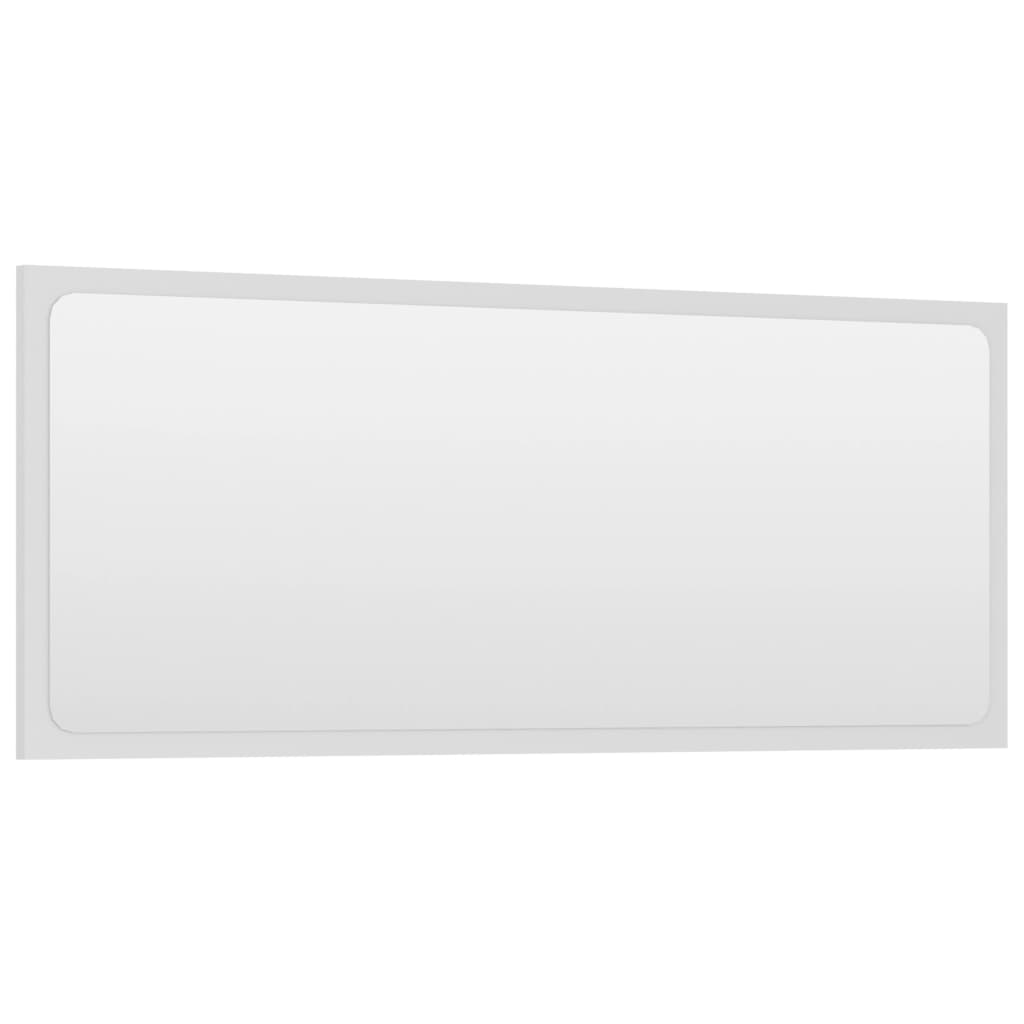 Specchio da Bagno Bianco 90x1,5x37 cm in Legno Multistrato