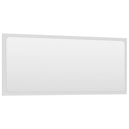 Specchio da Bagno Bianco 90x1,5x37 cm in Legno Multistrato