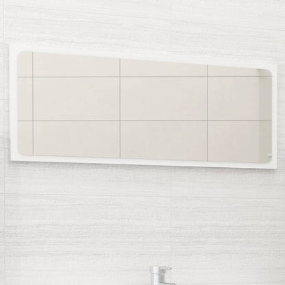 Specchio da Bagno Bianco 90x1,5x37 cm in Legno Multistrato