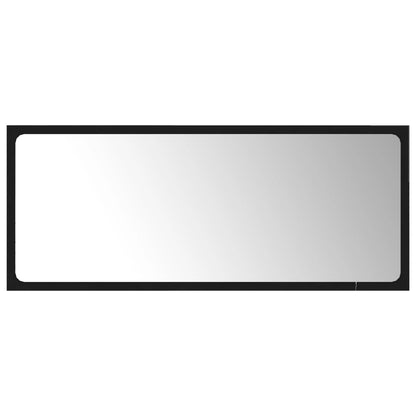 Specchio da Bagno Nero 90x1,5x37 cm in Legno Multistrato
