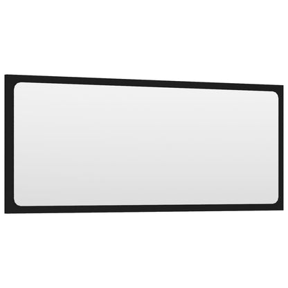 Specchio da Bagno Nero 90x1,5x37 cm in Legno Multistrato