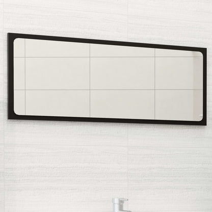 Specchio da Bagno Nero 90x1,5x37 cm in Legno Multistrato