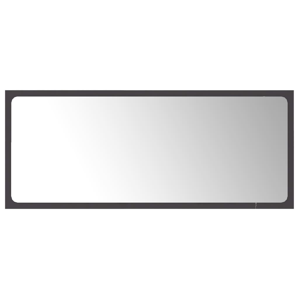 Specchio da Bagno Grigio 90x1,5x37 cm in Legno Multistrato
