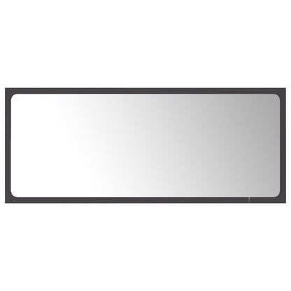 Specchio da Bagno Grigio 90x1,5x37 cm in Legno Multistrato