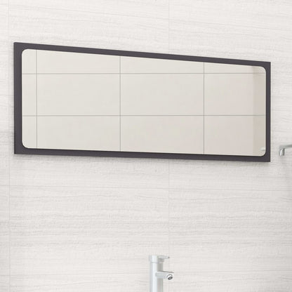 Specchio da Bagno Grigio 90x1,5x37 cm in Legno Multistrato