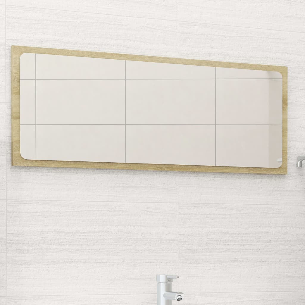 Specchio da Bagno Rovere Sonoma 90x1,5x37 cm Legno Multistrato