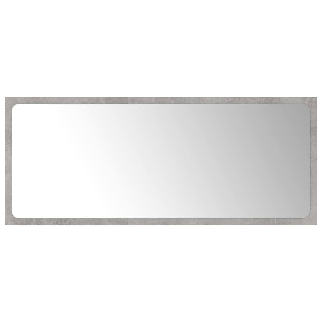 Specchio da Bagno Grigio Cemento 90x1,5x37 cm Legno Multistrato