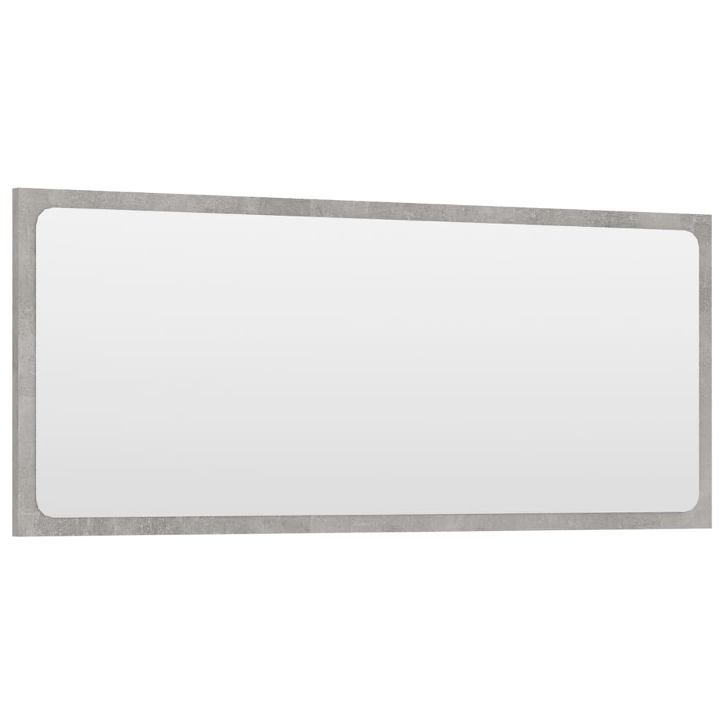 Specchio da Bagno Grigio Cemento 90x1,5x37 cm Legno Multistrato