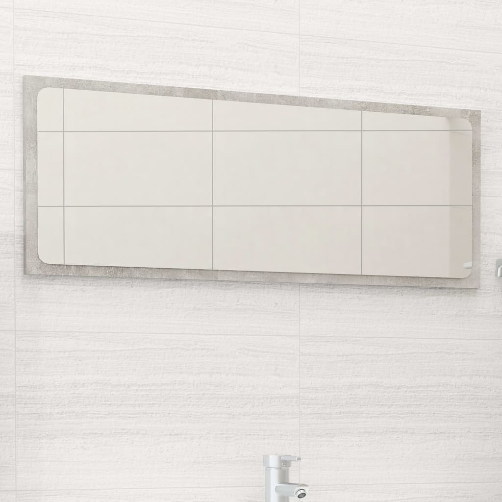 Specchio da Bagno Grigio Cemento 90x1,5x37 cm Legno Multistrato