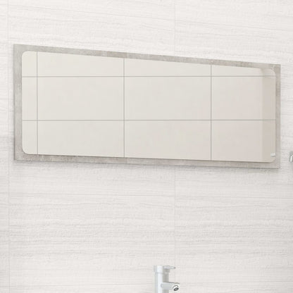 Specchio da Bagno Grigio Cemento 90x1,5x37 cm Legno Multistrato