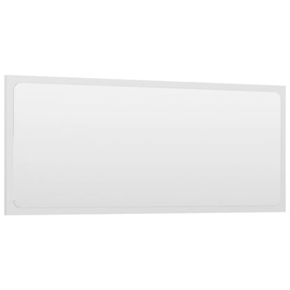 Specchio da Bagno Bianco Lucido 90x1,5x37 cm Legno Multistrato