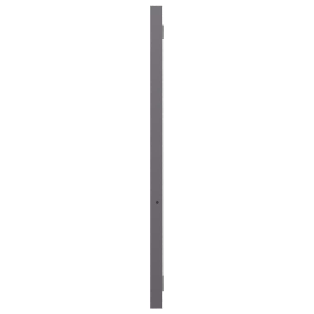 Specchio da Bagno Grigio Lucido 90x1,5x37 cm Legno Multistrato