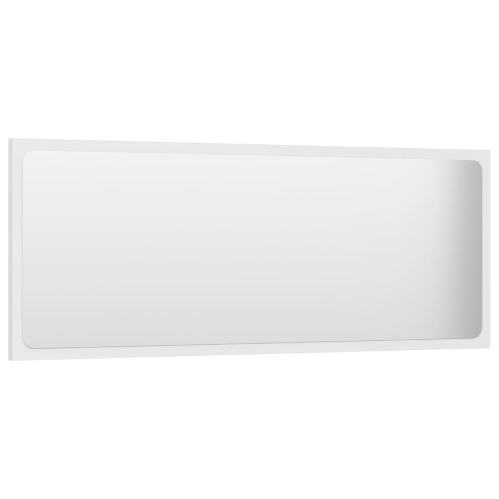Specchio da Bagno Bianco 100x1,5x37 cm in Legno Multistrato