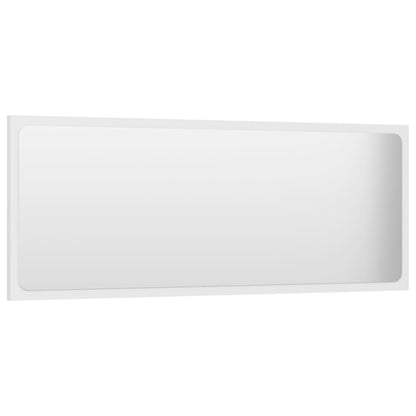 Specchio da Bagno Bianco 100x1,5x37 cm in Legno Multistrato