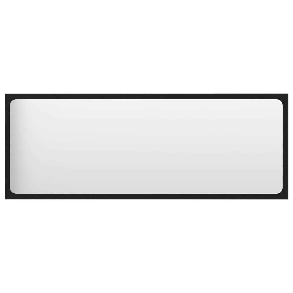 Specchio da Bagno Nero 100x1,5x37 cm in Legno Multistrato