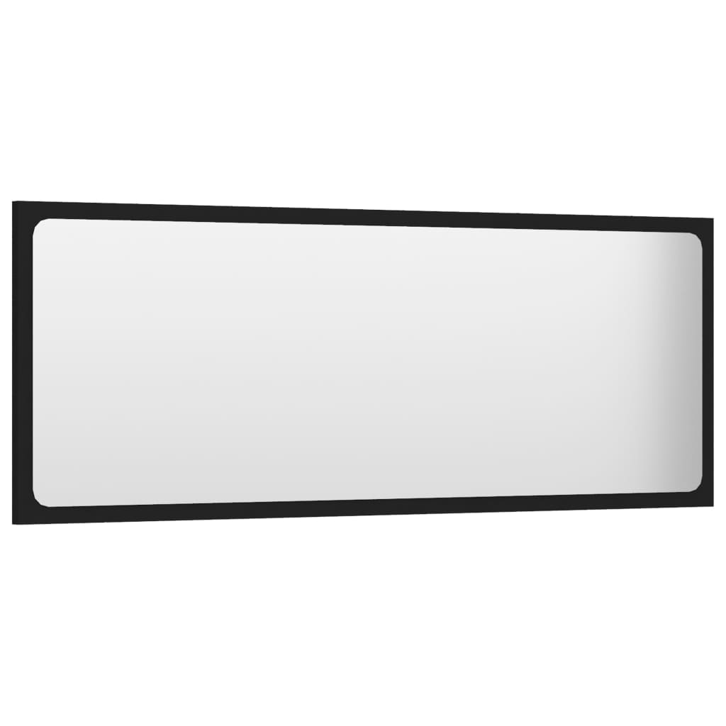 Specchio da Bagno Nero 100x1,5x37 cm in Legno Multistrato