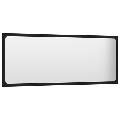 Specchio da Bagno Nero 100x1,5x37 cm in Legno Multistrato