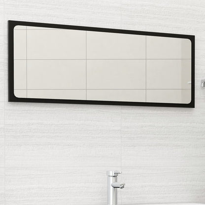 Specchio da Bagno Nero 100x1,5x37 cm in Legno Multistrato