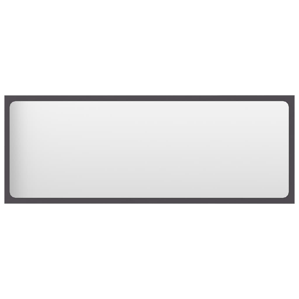 Specchio da Bagno Grigio 100x1,5x37 cm in Legno Multistrato
