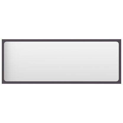 Specchio da Bagno Grigio 100x1,5x37 cm in Legno Multistrato