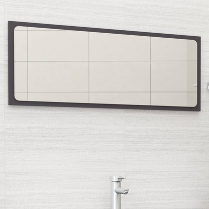 Specchio da Bagno Grigio 100x1,5x37 cm in Legno Multistrato