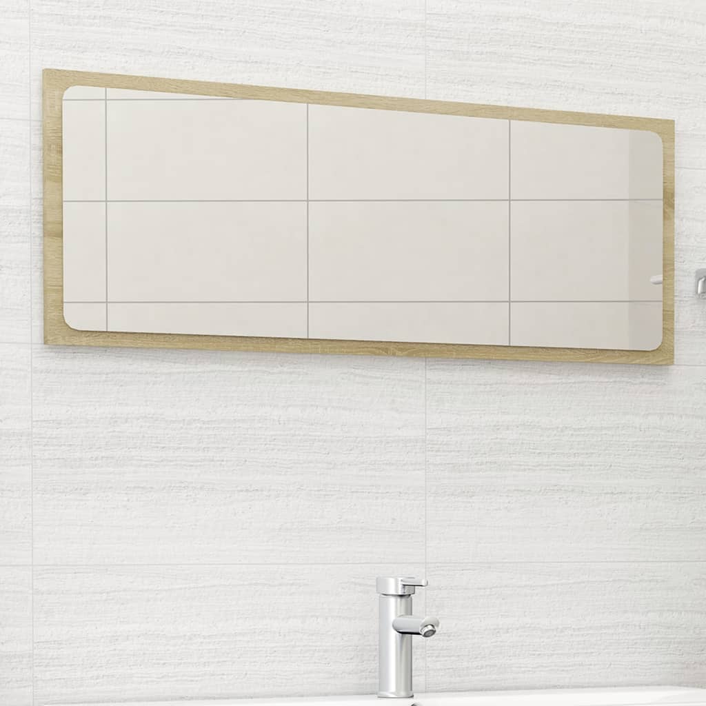 Specchio da Bagno Rovere Sonoma 100x1,5x37 cm Legno Multistrato