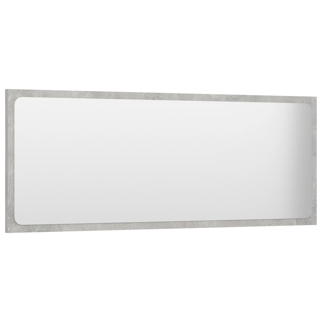 Specchio da Bagno Grigio Cemento 100x1,5x37cm Legno Multistrato