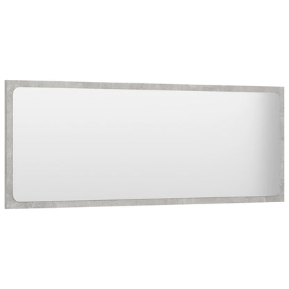 Specchio da Bagno Grigio Cemento 100x1,5x37cm Legno Multistrato