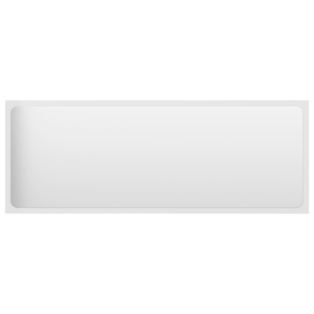 Specchio da Bagno Bianco Lucido 100x1,5x37 cm Legno Multistrato