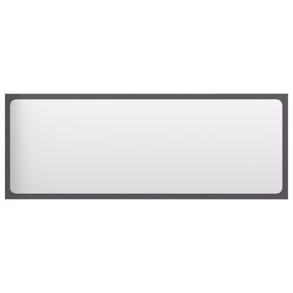 Specchio da Bagno Grigio Lucido 100x1,5x37 cm Legno Multistrato