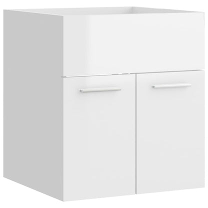 Mobile Sottolavabo Bianco Lucido 41x38,5x46cm Legno Multistrato