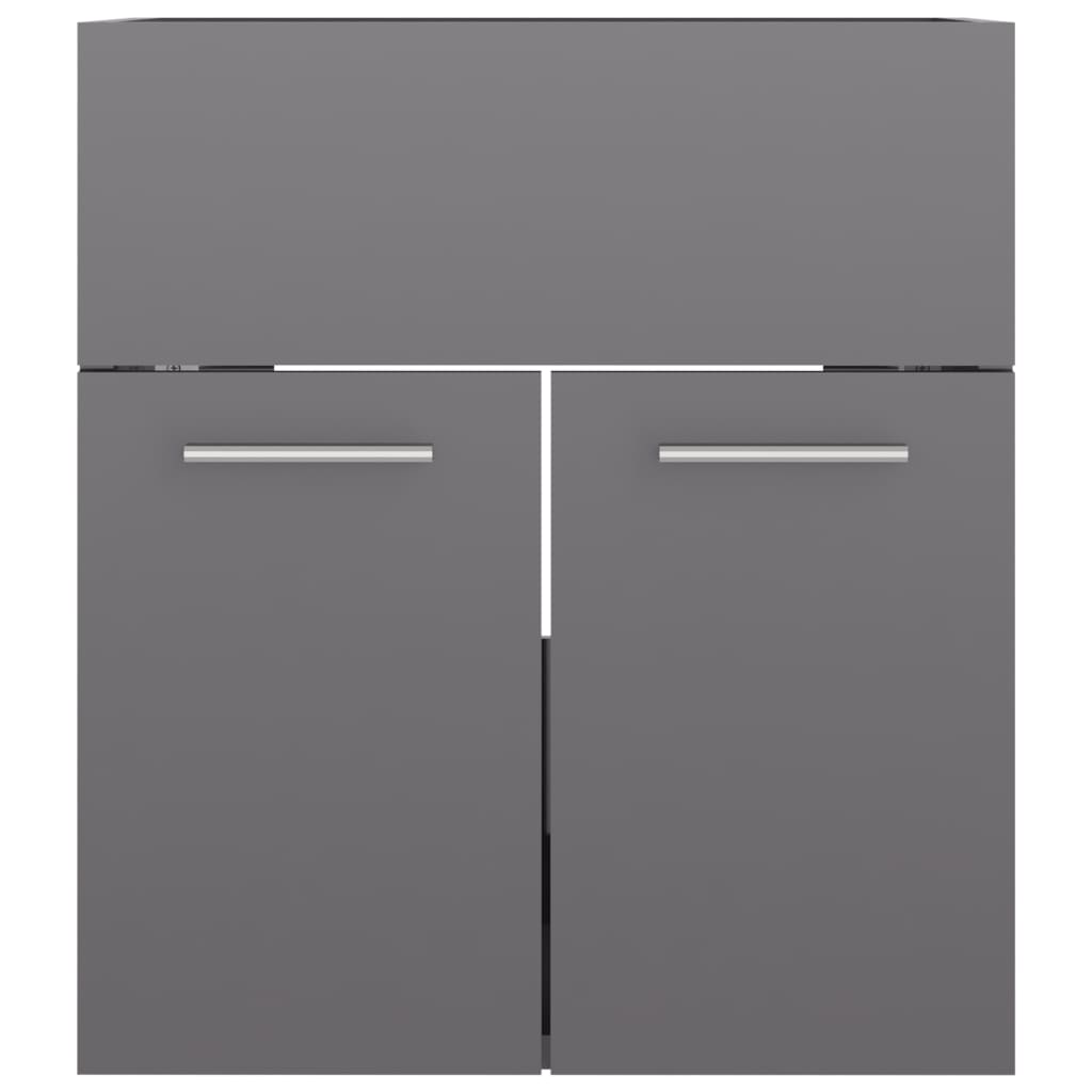 Mobile Sottolavabo Grigio Lucido 41x38,5x46cm Legno Multistrato