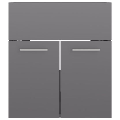 Mobile Sottolavabo Grigio Lucido 41x38,5x46cm Legno Multistrato