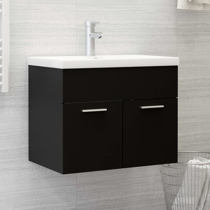 Mobile Sottolavabo Nero 60x38,5x46 cm in Legno Multistrato