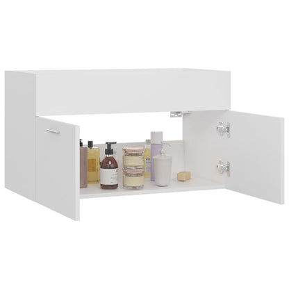 Mobile Sottolavabo Bianco 80x38,5x46 cm in Legno Multistrato