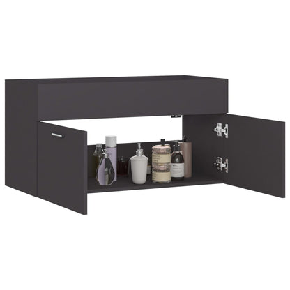 Mobile Sottolavabo Grigio 90x38,5x46 cm in Legno Multistrato