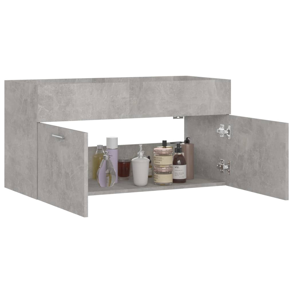 Mobile Sottolavabo Grigio Cemento 90x38,5x46 cm Multistrato