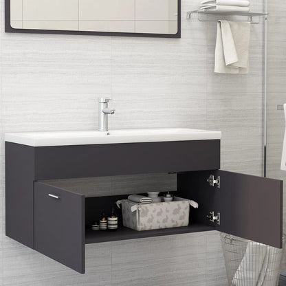 Mobile Sottolavabo Grigio 100x38,5x46 cm in Legno Multistrato