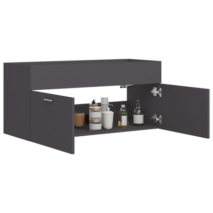 Mobile Sottolavabo Grigio 100x38,5x46 cm in Legno Multistrato