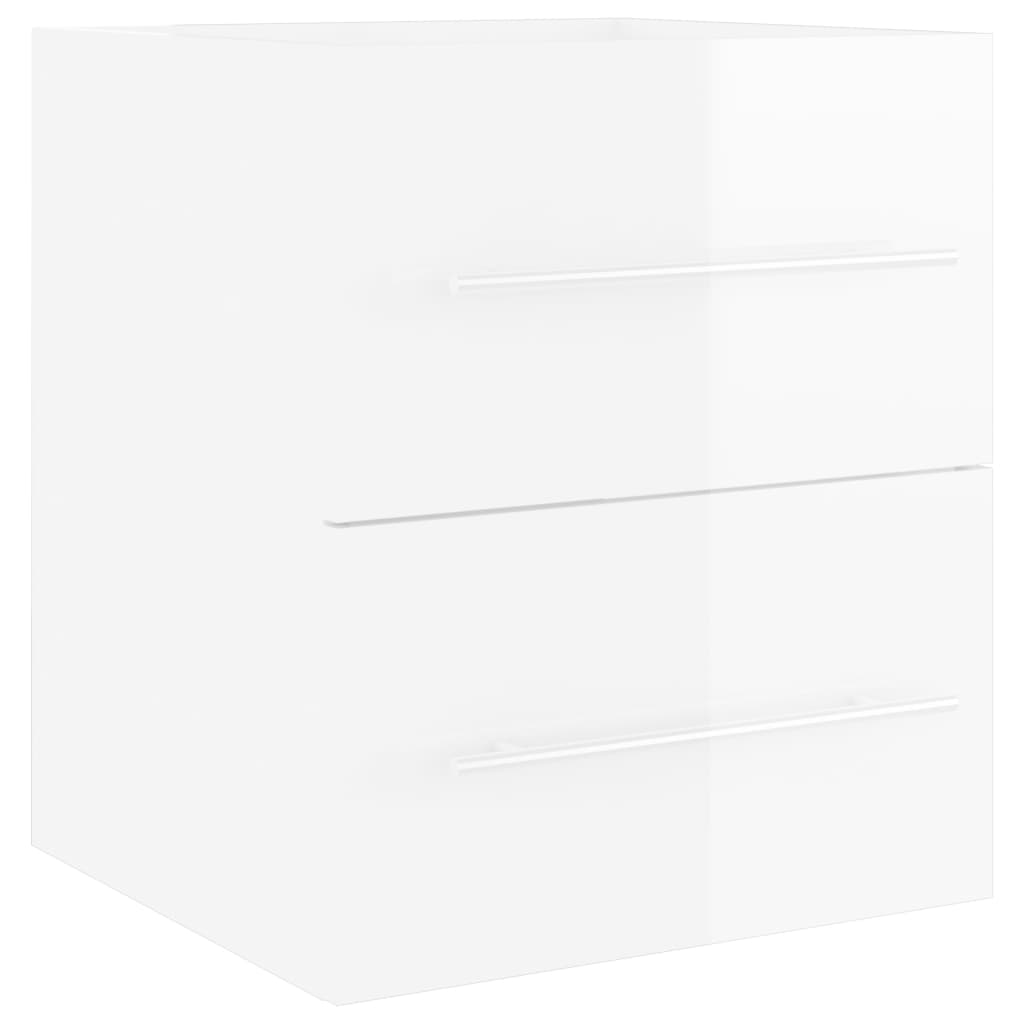 Mobile Lavabo Bianco Lucido 41x38,5x48 cm in Legno Multistrato