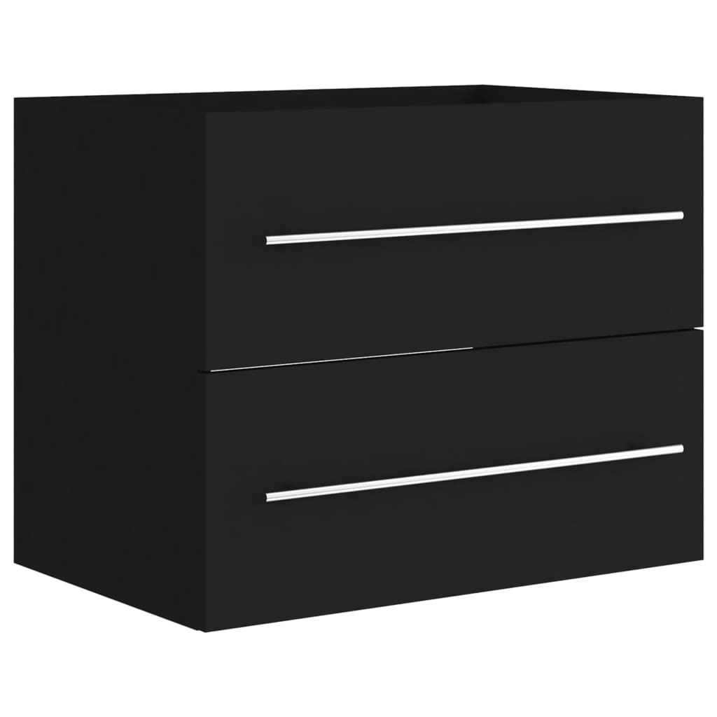 Mobile Lavabo Nero 60x38,5x48 cm in Legno Multistrato