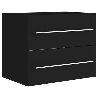 Mobile Lavabo Nero 60x38,5x48 cm in Legno Multistrato