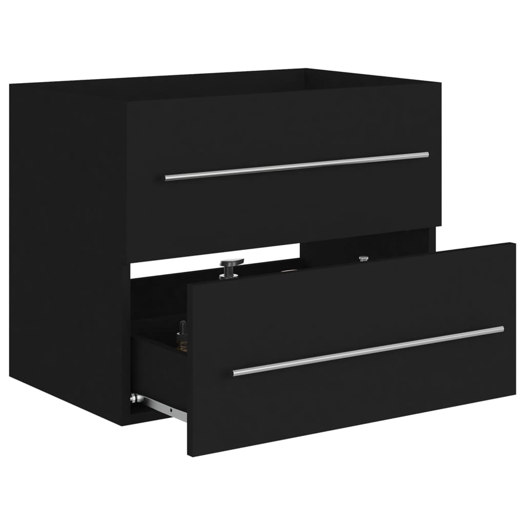 Mobile Lavabo Nero 60x38,5x48 cm in Legno Multistrato