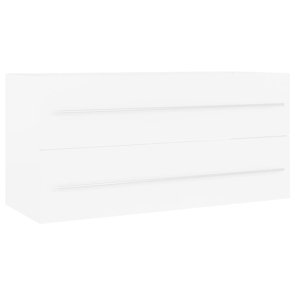 Mobile Lavabo Bianco 100x38,5x48 cm in Legno Multistrato