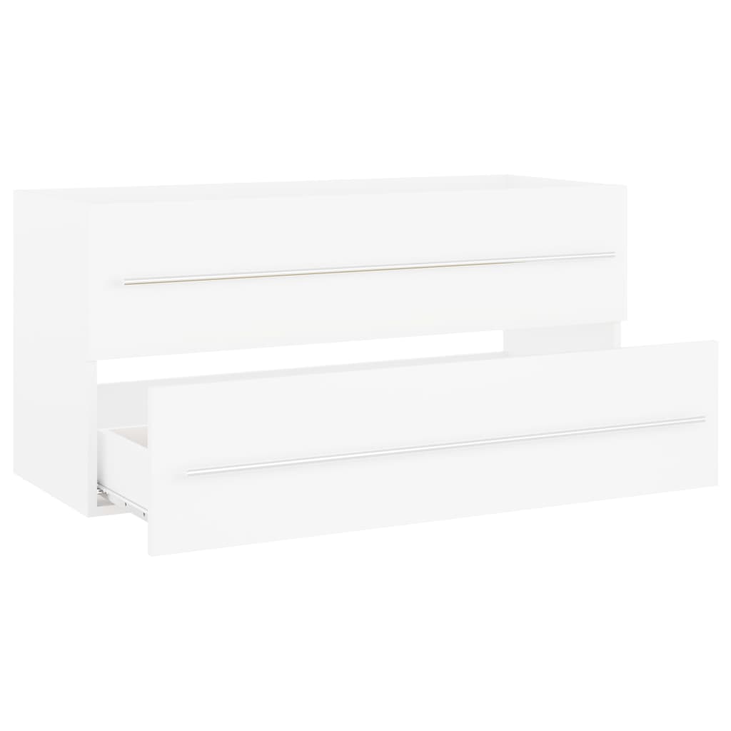 Mobile Lavabo Bianco 100x38,5x48 cm in Legno Multistrato
