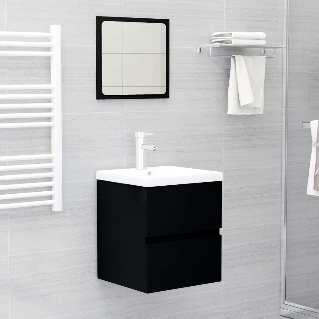 Mobile Lavabo Nero 41x38,5x45 cm in Legno Multistrato