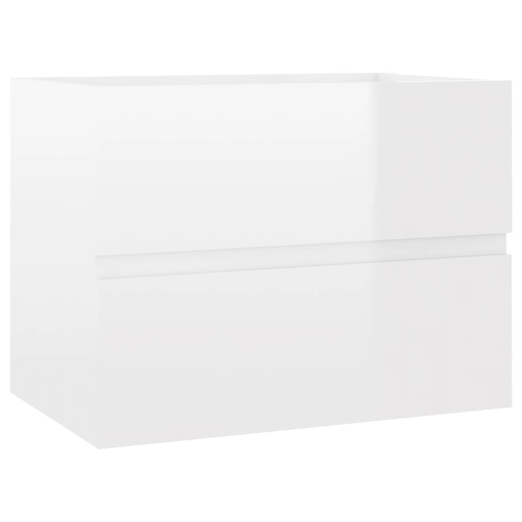 Mobile Lavabo Bianco Lucido 60x38,5x45 cm in Legno Multistrato