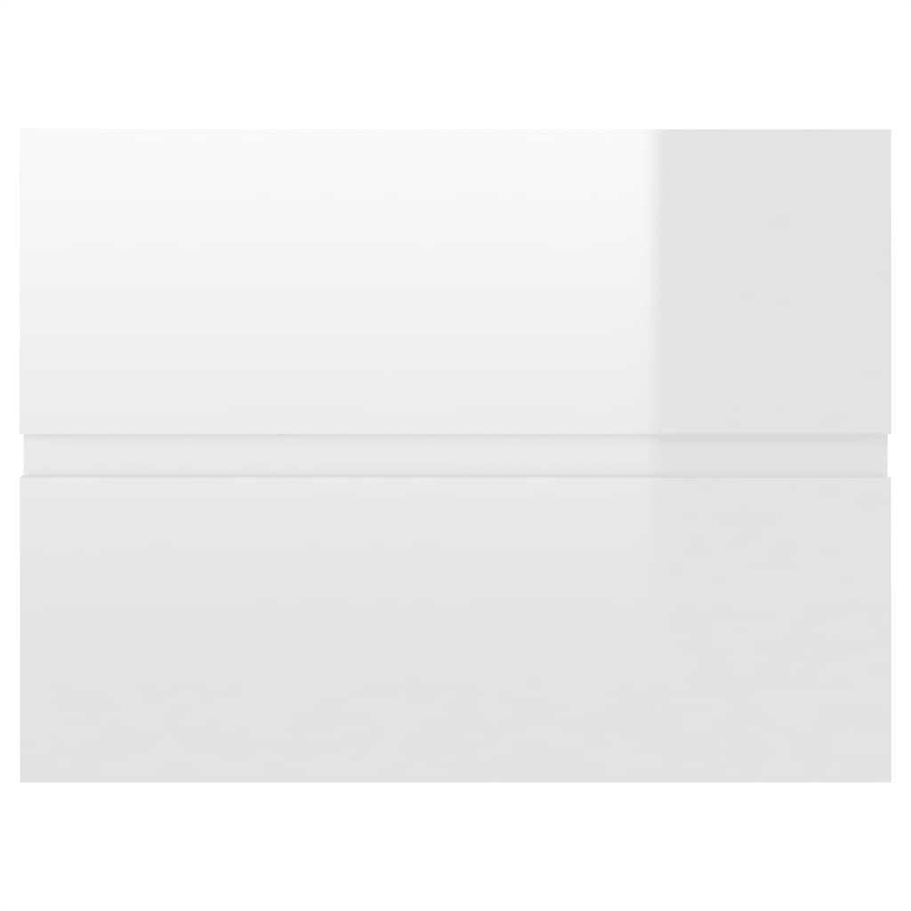 Mobile Lavabo Bianco Lucido 60x38,5x45 cm in Legno Multistrato